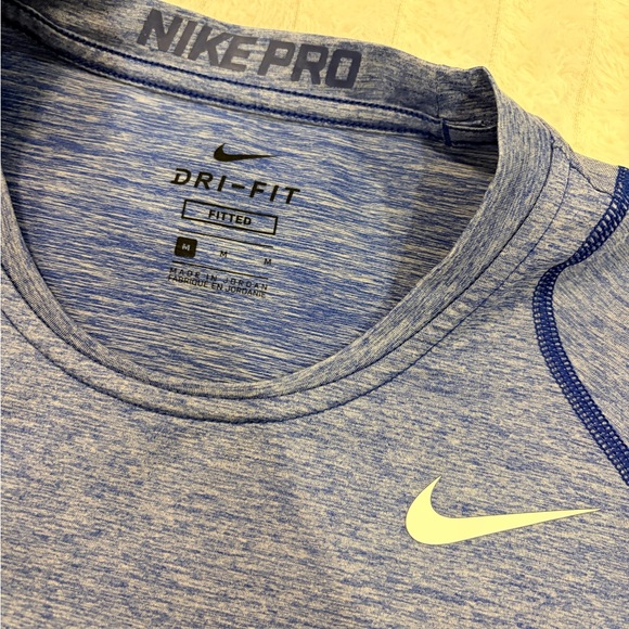 Nike Pro Heathered Blue Dri-FIT Shirt - Picture 2 of 4